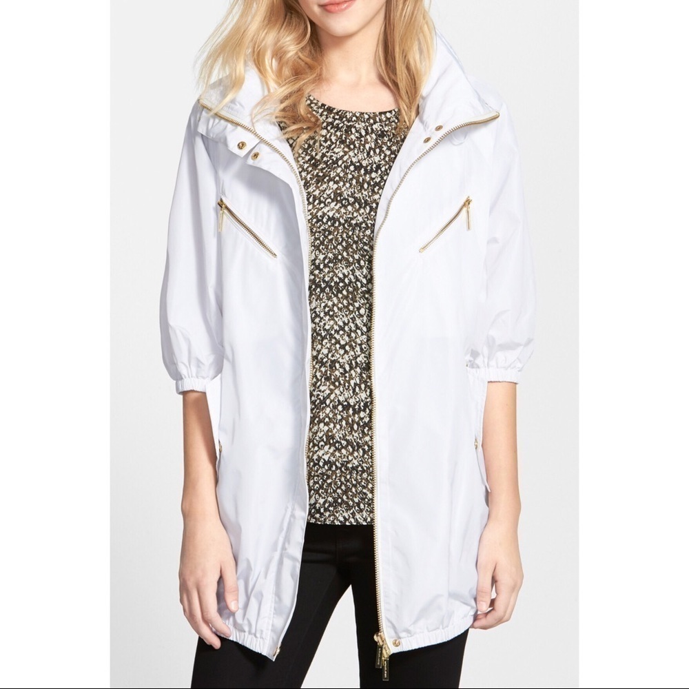 Michael Kors Dolman Sleeve Hooded Jacket White XS